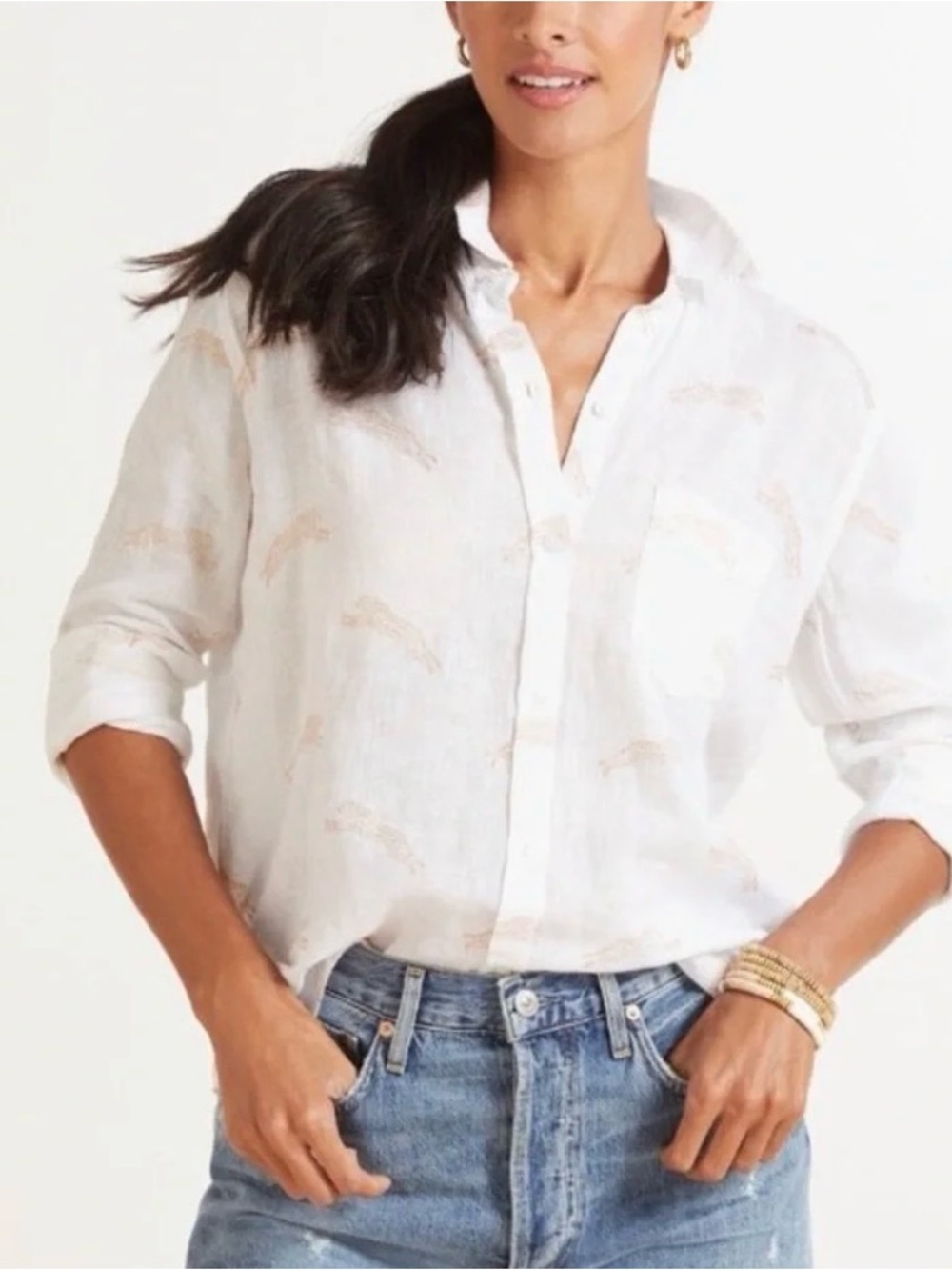 Rails Charli Golden Cheetah Print Shirt, XS